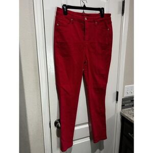 Judy Blue Red Tummy Control Skinny Jeans Sz 13/31 Garment Dyed